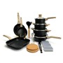 Набір посуду Cannasweis YMX-19-2 (19 предметів) з литого алюмінію. Чорний (YMX-19-2)