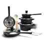 Набір посуду OSFE YD-16, 16 предметів з алюмінію. Чорний