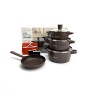 Набор посуды Delfi YD-10, 10 предметов из литого алюминия. Коричневый (YD-10)