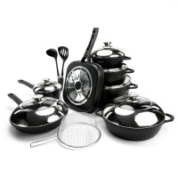 Набор посуды Arshia AR-14, 14 предметов из литого алюминия. Черный (AR-14)