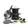 Набор посуды UAKEEN VK-6, 12 предметов из литого алюминия. Черный (VK-6 black)