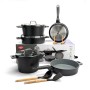 Набор посуды UAKEEN VK-6, 12 предметов из литого алюминия. Черный (VK-6 black)