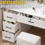 Макіяжний столик 100х40х137 см з LED-дзеркалом і шухлядами STL-MD 93