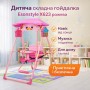 Дитяча складна гойдалка Esonstyle X623 рожева, з козирком від сонця, музикою та підсвіткою, для дому і вулиці