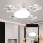 Світлодіодна стельова люстра-вентилятор AY1053/LED лампа з вентилятором у патрон/Стельовий світильник-вентилятор 60W