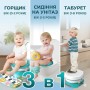 Портативний складаний горщик для дітей із музикою / Дитячий горщик з килимком-піаніно X-648