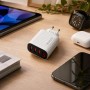 Зарядний пристрій 220В 3,0А 12Вт 5В USBx3 QC3.0 Quick Charger LCD 36-2S