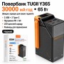 Повербанк TUGII Y365 30000 mAh 65W чорний із 2 USB, 2 Type-C та ремінцем для телефону й ноутбука