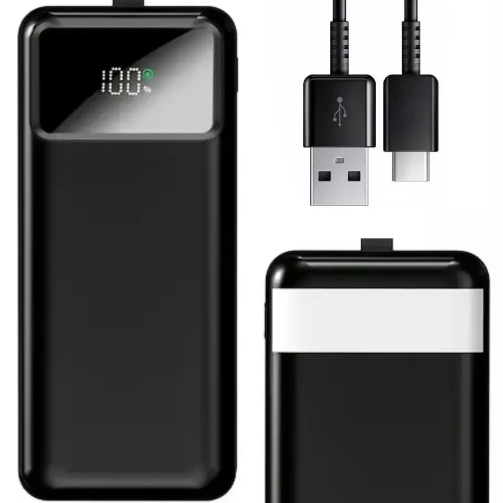 Повербанк KPG-402 40000 мА·год чорний із ліхтариком, 2 USB, microUSB та Type-C