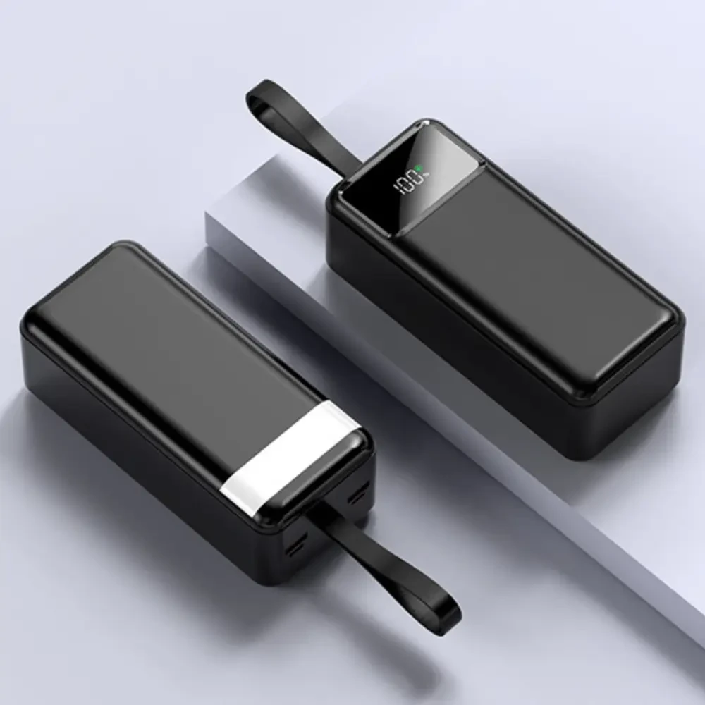 Повербанк KPG-402 40000 мА·год чорний із ліхтариком, 2 USB, microUSB та Type-C