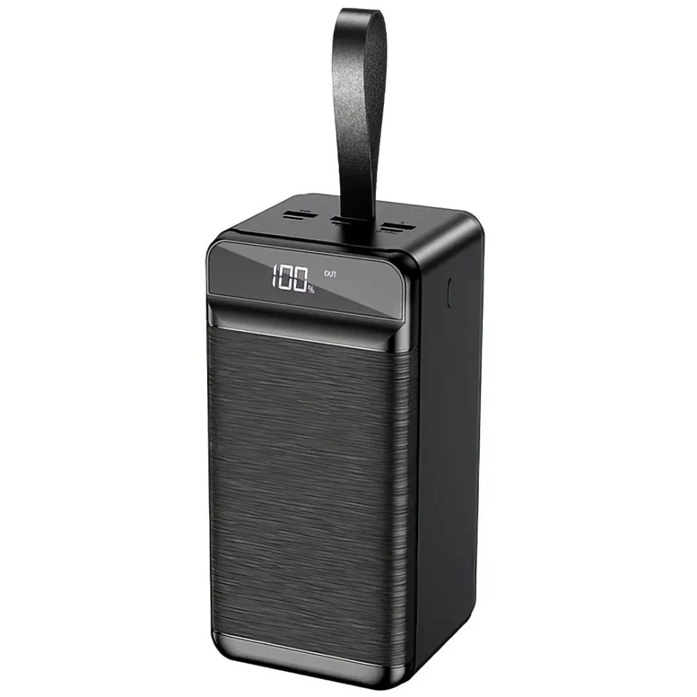 Портативний зарядний пристрій Power Bank з ліхтариком King Power PD-80 80000 mAh 3USB Type-C Lightning Чорний