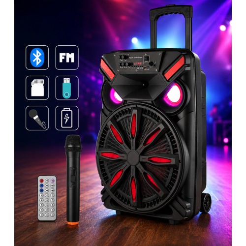 Акустическая система LiGE-1717 аккумулятор Bluetooth с микрофоном 12″ 25Вт | Беспроводная аудиосистема