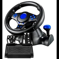 Руль игровой с педалями и коробкой передач для ноутбука пк ps2 ps3 pc usb vibration steering wheel гонки