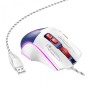 Игровая проволочная мышка HOCO GM31 Overlord luminous gaming 1200-3600DPI USB 1.4M для ПК/ноутбука с подсветкой Бело-Синяя
