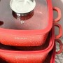 Набір кухонного посуду з гранітним антипригарним покриттям на 9 предметів Bellmax Cookware Set BM-132 RED
