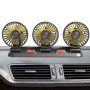 Автомобільний вентилятор потрійний 12 В, Чорний/ Мінівентилятор у машину/Вентилятор в авто/ Портативний вентилятор