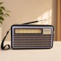 Портативний FM радіоприймач МЕІЕR М-521BT-S FM радіо програвач з флешкою USB на акумуляторі з сонячною батареєю