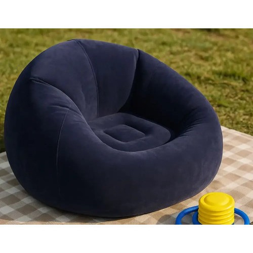 Надувне крісло-пуф Inflatable Sofa / Надувне крісло-мішок 110×110×85 см Темно-синій