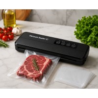 Вакууматор бытовой для продуктов пищи Vacuum Sealer X Pro 110W 60 кПа вакуумный упаковщик автоматический + 10 пакетов 10х25см
