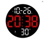 Цифровий настінний LED-годинник SM-602 з будильником, пультом керування, датою, днем тижня, температурою, вологістю