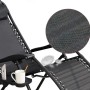 Садове Крісло Шезлонг, до 120 кг, Складаний Шезлонг для Дачі Zero Gravity XXL (з підстакаником), чорний