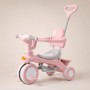 Рожевий триколісний велосипед Baby Carriage 588 / Велосипед з батьківською ручкою і кошиком/Велосипед-коляска