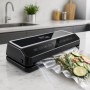 Вакууматор 35 см із рулоном пакетів, LED, 200 Вт, ZP-00374, Чорний/Вакуумний пакувальник із різаком для сухих і вологих продуктів