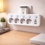 Мережевий адаптер 8625UL з нічником, 4 розетки + USB + Type-C (17559/MG) Білий