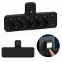 Мережевий фільтр 5 розеток + USB/адаптер на 5 розеток + USB з індивідуальними кнопками та LED-підсвіткою Чорний