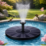 Плаваючий садовий фонтан із сонячною панеллю та різними насадками Solar Fountain Чорний