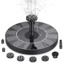 Плавающий садовый фонтан с солнечной панелью и различными насадками Solar Fountain Черный