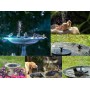 Плавающий садовый фонтан с солнечной панелью и различными насадками Solar Fountain Черный