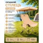 Складной стул с крышей – бежевый, металлический каркас, боковой карман, 82×54 см