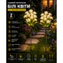 Садовий світильник «Квіти Білі» на сонячній батареї з LED-підсвіткою 26X-105 набір 2 шт.