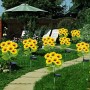 Садовий світильник «Соняшники» 6 квіток на сонячній батареї 26X-103 / Набір садових ліхтарів з LED-підсвіткою 2 шт.