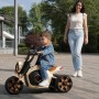 Дитячий електромотоцикл-трайк Бежевий/Акумуляторний мотоцикл з LED-підсвіткою