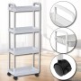 Етажерка на колесах 4 полиці біла підлогова Storage rack AN906