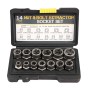 Набор экстракторов 14шт, Nut Extractor, AN ES-14 Черный / Набор для откручивания болтов / Набор головок для поврежденных болтов