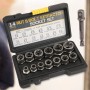 Набор экстракторов 14шт, Nut Extractor, AN ES-14 Черный / Набор для откручивания болтов / Набор головок для поврежденных болтов