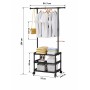 Вешалка напольная SINGLE-POLE SHOE RACK 107-2 с полками для обуви