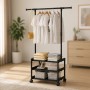 Вешалка напольная SINGLE-POLE SHOE RACK 107-2 с полками для обуви