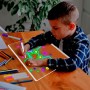 Нічник планер (30×20 см) + 7 маркерів, від USB XL-1684, Прозорий/Світолода дошка для нотаток/Дошка планер