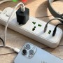 Мережевий фільтр живлення 2 м, 2 розетки + 2хUSB + 1хType-C, 2500Вт, WL-4/ Подовжувач з вимикачем
