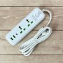 Мережевий фільтр живлення 2 м, 2 розетки + 2хUSB + 1хType-C, 2500Вт, WL-4/ Подовжувач з вимикачем