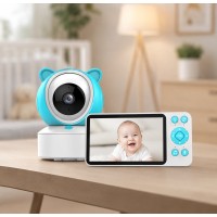 Відеоняня C8 WiFi з екраном 5 дюймів/Місянька керування зі смартфона, датчик звуку, руху, нічне бачення