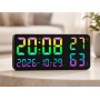 Годинник GH0750 RGB настінний, настільний/годинник з пультом на USB/годинник календар, будильник, t°, вологість