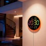 Годинник настінний 6695R/Настінний годинник круглий RGB з пультом/ Календарем, температура, вологість