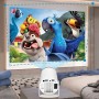 Проєктор із 2 джойстиками та пультом, WiFi, Bluetooth, M300 MAX, Білий/Смарт проєктор з іграми/Ігровий проєктор