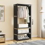 Розкладна шафа-стелаж RIAS YH7702-1 з полицею для взуття 170x60x36 см Black