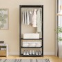 Розкладна шафа-стелаж RIAS YH7702-1 з полицею для взуття 170x60x36 см Black